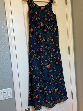Maxi dress, empire waist.